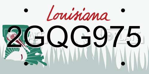 2GQG975 Louisiana License Plate