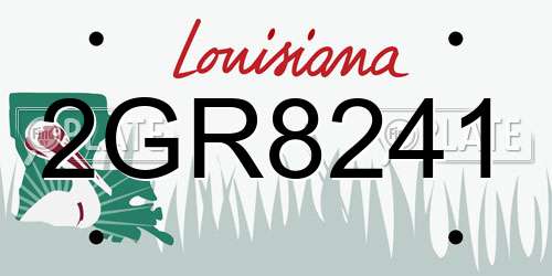 2GR8241 Louisiana License Plate