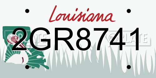 2GR8741 Louisiana License Plate