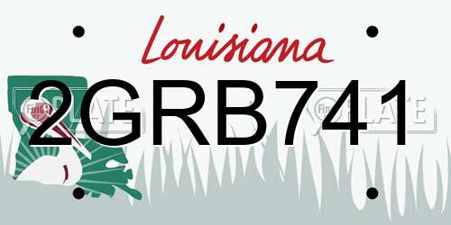 2GRB741 Louisiana License Plate