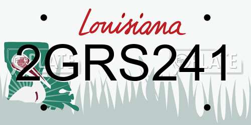 2GRS241 Louisiana License Plate
