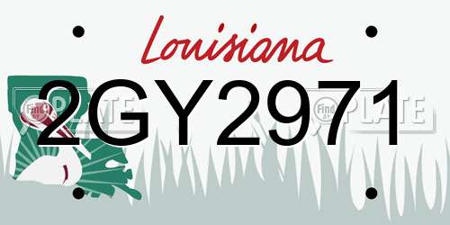 2GY2971 Louisiana License Plate