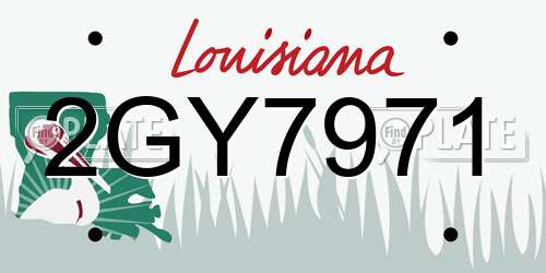 2GY7971 Louisiana License Plate