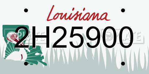 2H25900 Louisiana License Plate