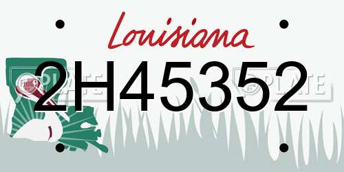 2H45352 Louisiana License Plate