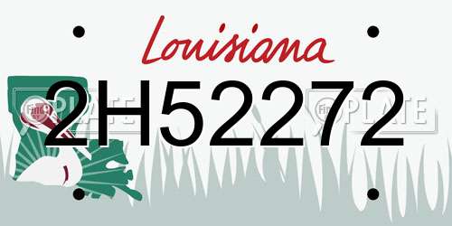 2H52272 Louisiana License Plate
