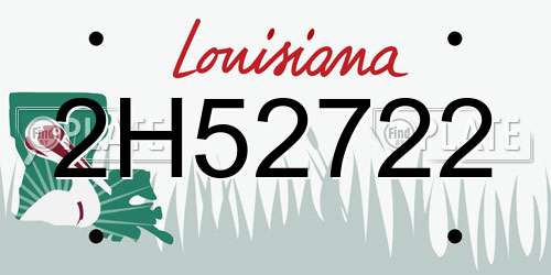 2H52722 Louisiana License Plate