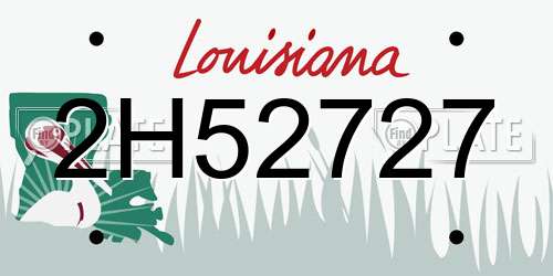 2H52727 Louisiana License Plate