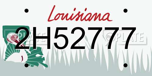 2H52777 Louisiana License Plate