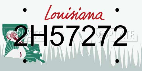 2H57272 Louisiana License Plate