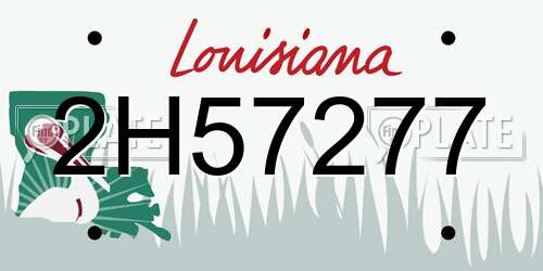 2H57277 Louisiana License Plate