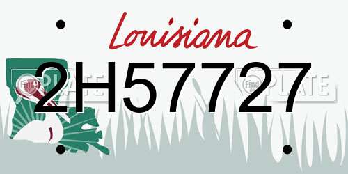 2H57727 Louisiana License Plate