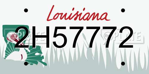 2H57772 Louisiana License Plate
