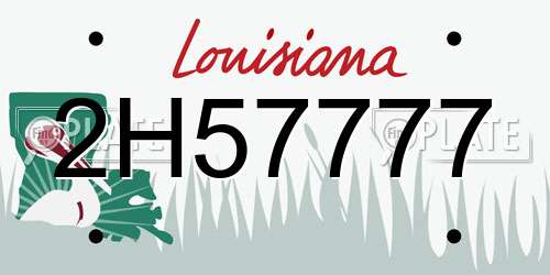 2H57777 Louisiana License Plate