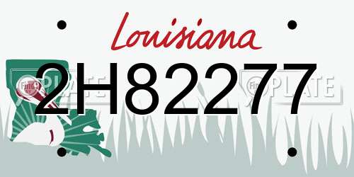 2H82277 Louisiana License Plate