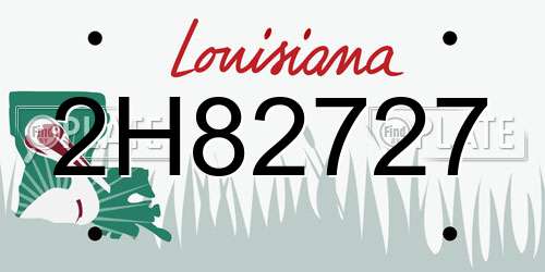 2H82727 Louisiana License Plate