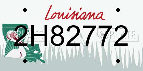 2H82772 Louisiana License Plate