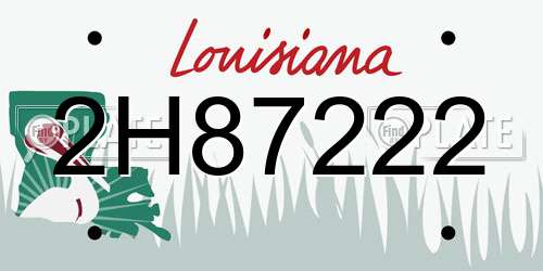 2H87222 Louisiana License Plate