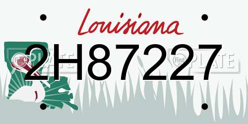 2H87227 Louisiana License Plate
