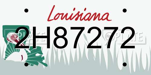 2H87272 Louisiana License Plate