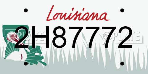 2H87772 Louisiana License Plate