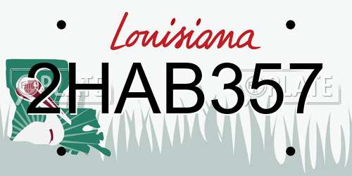 2HAB357 Louisiana License Plate