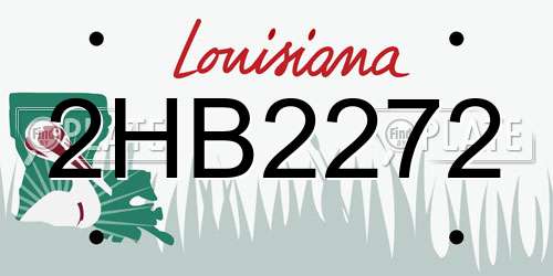 2HB2272 Louisiana License Plate