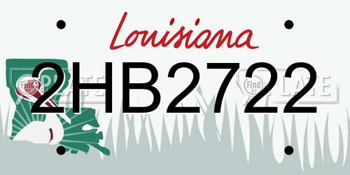 2HB2722 Louisiana License Plate