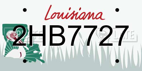 2HB7727 Louisiana License Plate