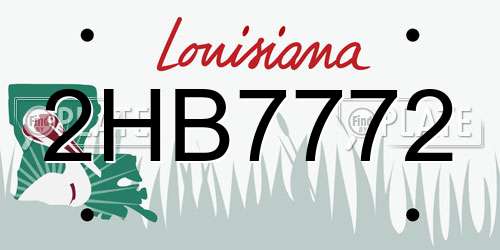 2HB7772 Louisiana License Plate