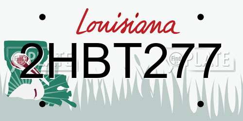 2HBT277 Louisiana License Plate