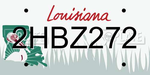 2HBZ272 Louisiana License Plate