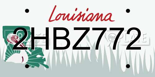 2HBZ772 Louisiana License Plate