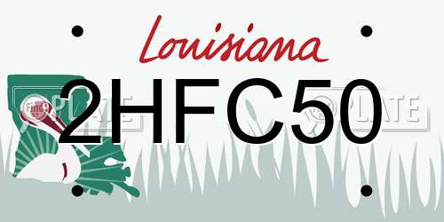 2HFC50 Louisiana License Plate