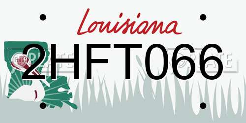 2HFT066 Louisiana License Plate