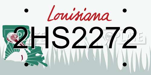 2HS2272 Louisiana License Plate