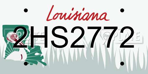 2HS2772 Louisiana License Plate