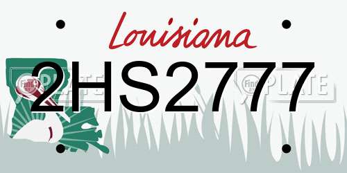 2HS2777 Louisiana License Plate