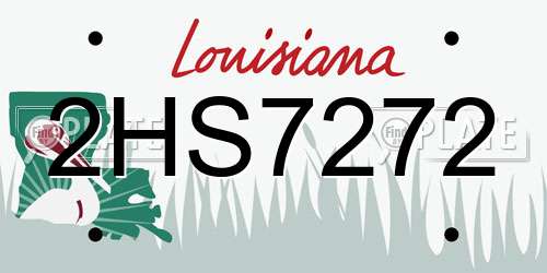 2HS7272 Louisiana License Plate