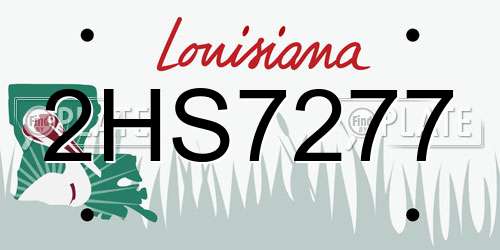 2HS7277 Louisiana License Plate