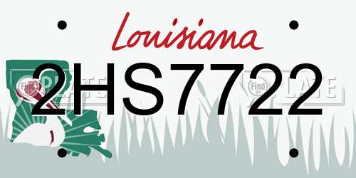 2HS7722 Louisiana License Plate
