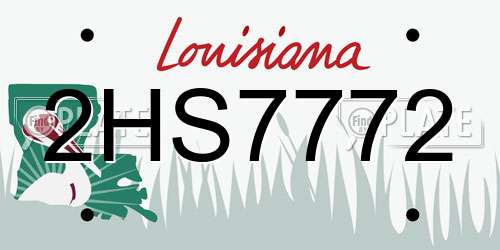 2HS7772 Louisiana License Plate