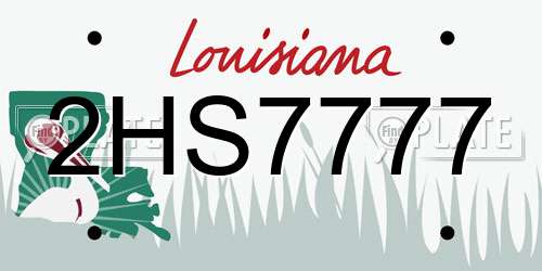 2HS7777 Louisiana License Plate