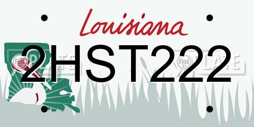 2HST222 Louisiana License Plate