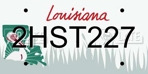 2HST227 Louisiana License Plate