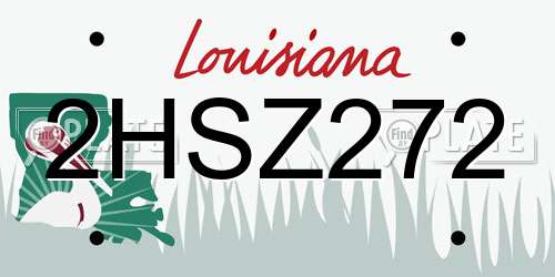 2HSZ272 Louisiana License Plate