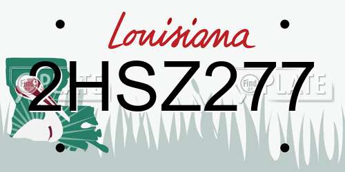 2HSZ277 Louisiana License Plate