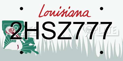 2HSZ777 Louisiana License Plate