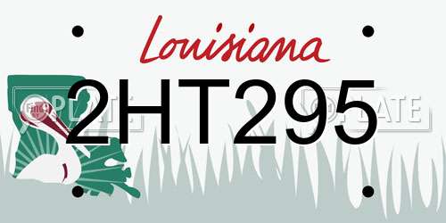 2HT295 Louisiana License Plate