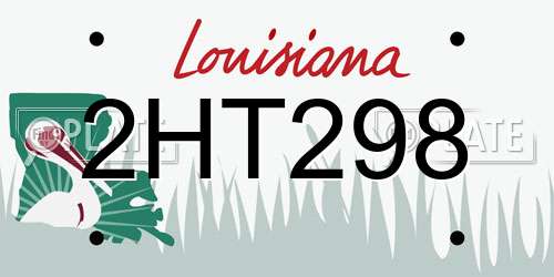 2HT298 Louisiana License Plate